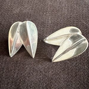 Sterling silver leaf/dart design original Robert Lee Morris earrings.